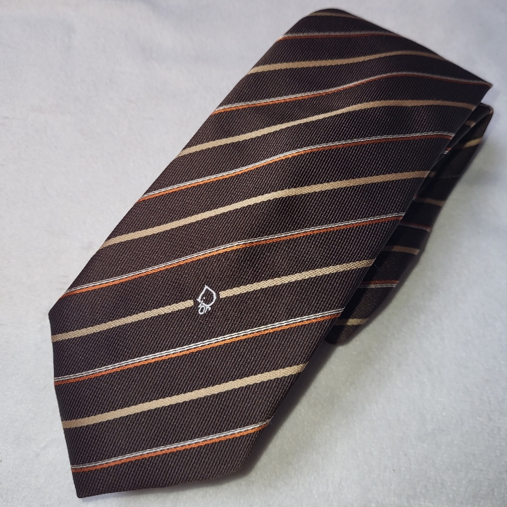 Christian Dior Poly Silk Blend Tie‎ Stripes